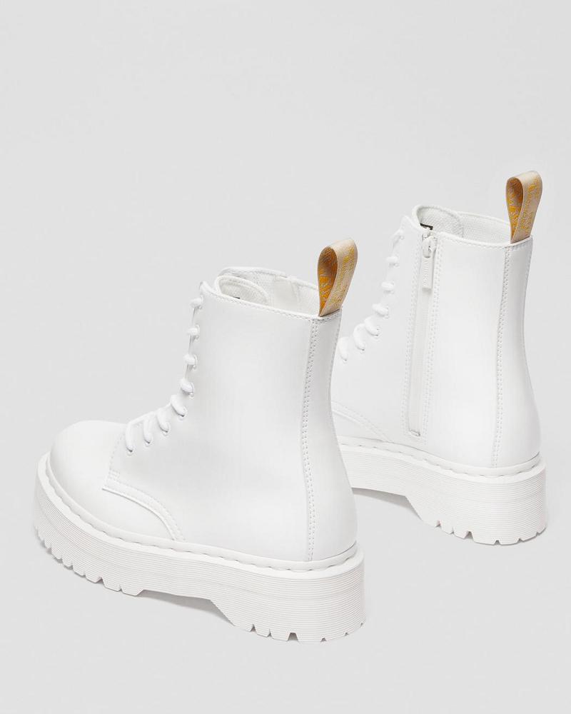 Dr Martens Vegan Jadon II Kemble Mono Platform Laarzen Heren Wit | NL 245WNB